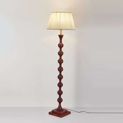 Celon Wood Fabric Vintage Floor Lamp - Neutral Decor