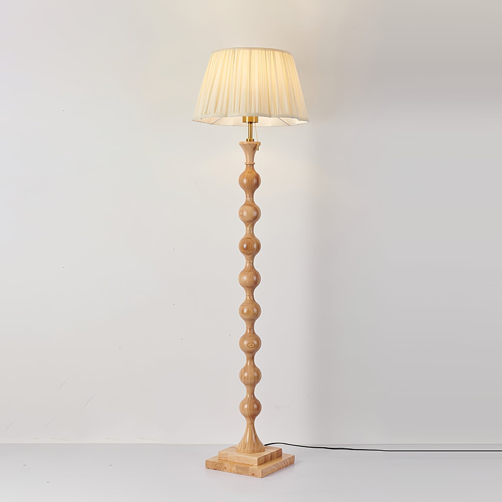 Celon Wood Fabric Vintage Floor Lamp - Neutral Decor