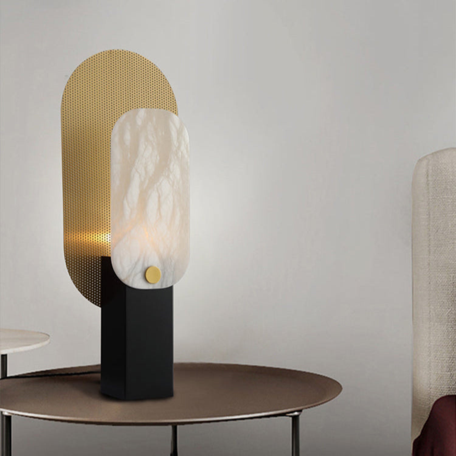 Mosaic Elegance Alabaster Table Lamp