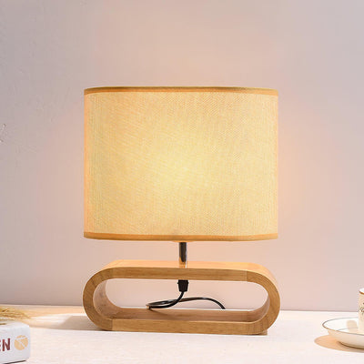 Loop Rustic Wood Table Lamp