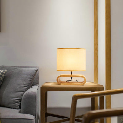 Loop Rustic Wood Table Lamp