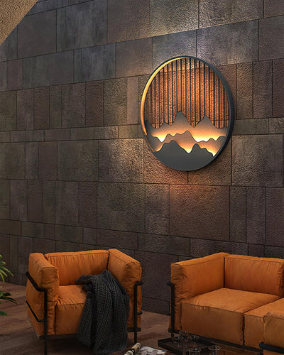 Sumi Mountain Circular Wall Light - Neutral Decor