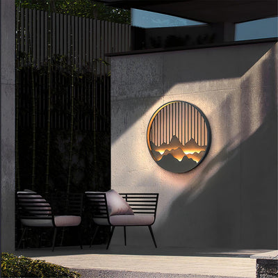 Sumi Mountain Circular Wall Light - Neutral Decor