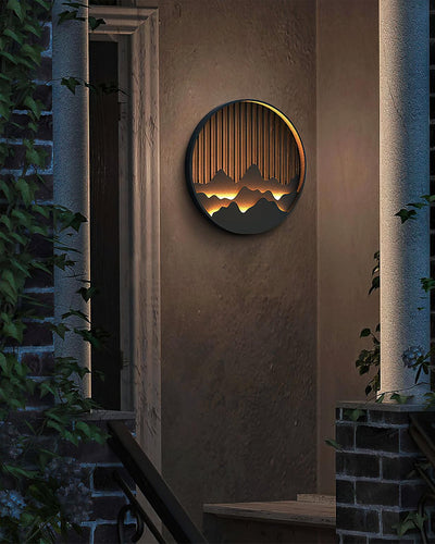 Sumi Mountain Circular Wall Light - Neutral Decor