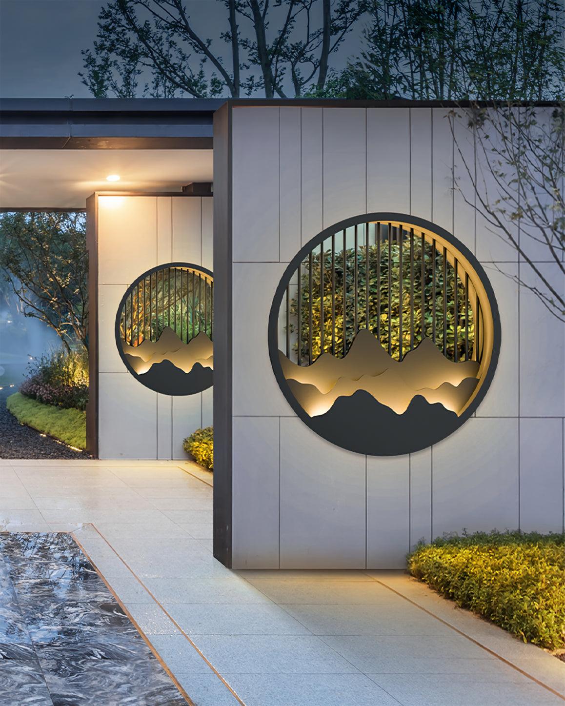 Sumi Mountain Circular Wall Light - Neutral Decor