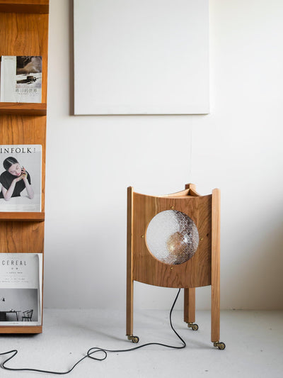 Carvora Wooden Panel Floor Lamp