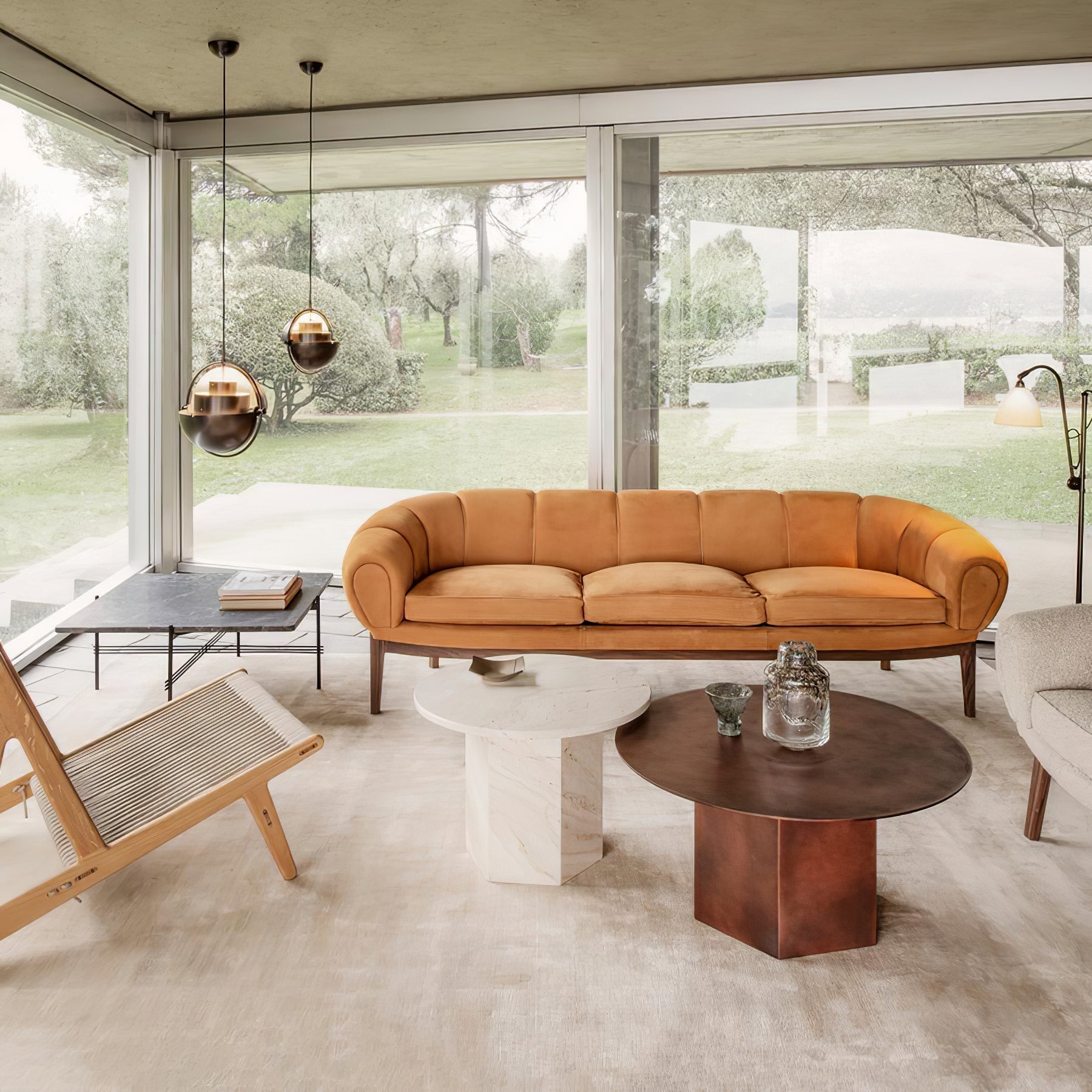 Miruaine Pendant Lamp Deformed Ball Golden