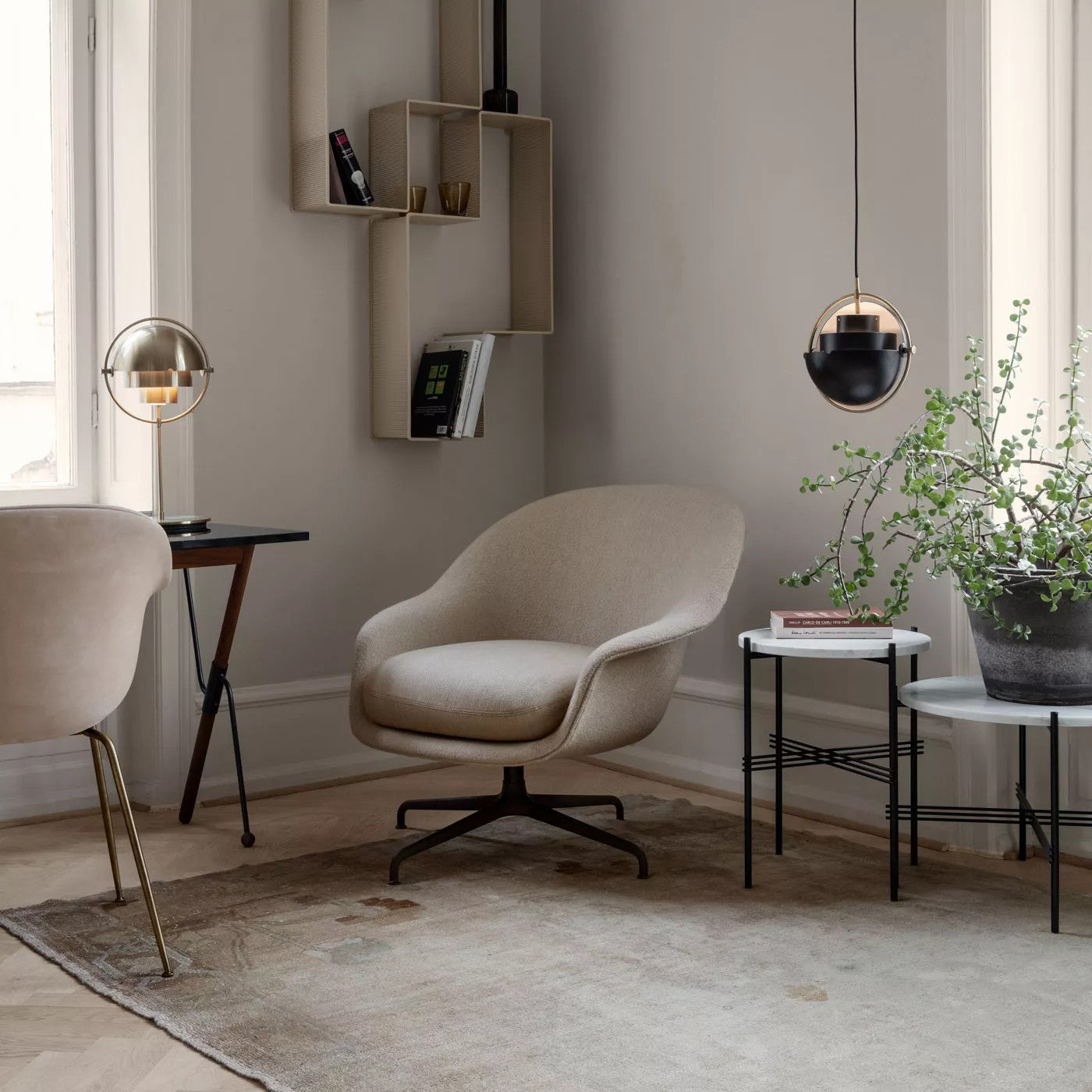 Miruaine Pendant Lamp Deformed Ball Golden
