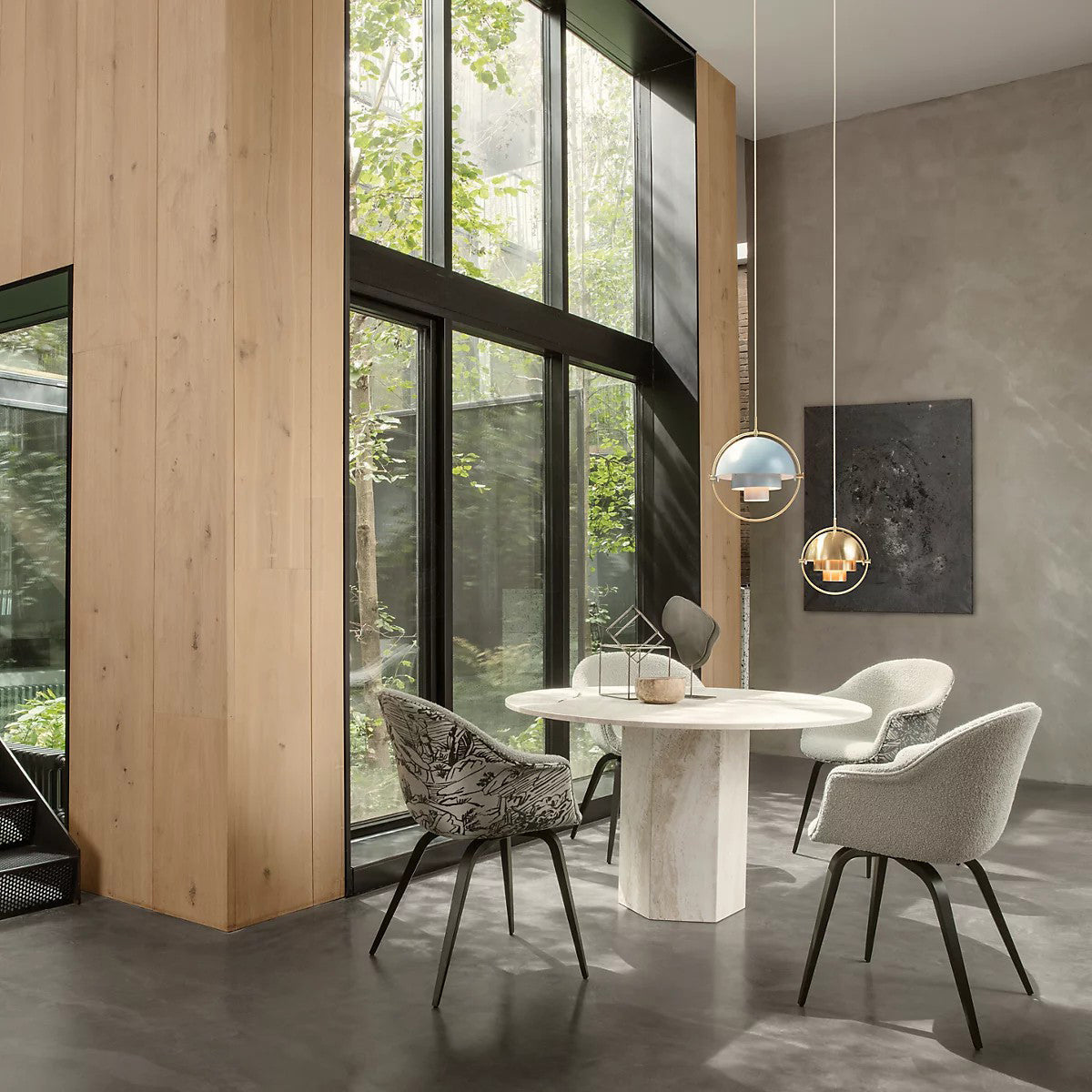 Miruaine Pendant Lamp Deformed Ball Golden