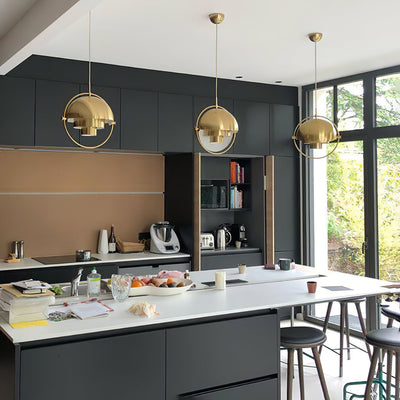 Miruaine Pendant Lamp Deformed Ball Golden