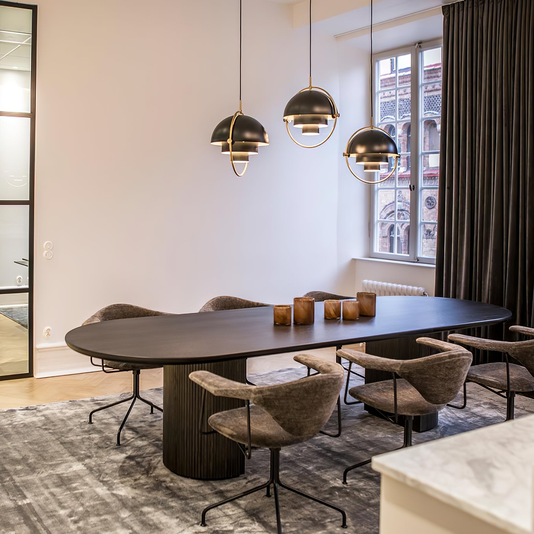 Miruaine Pendant Lamp Deformed Ball Golden