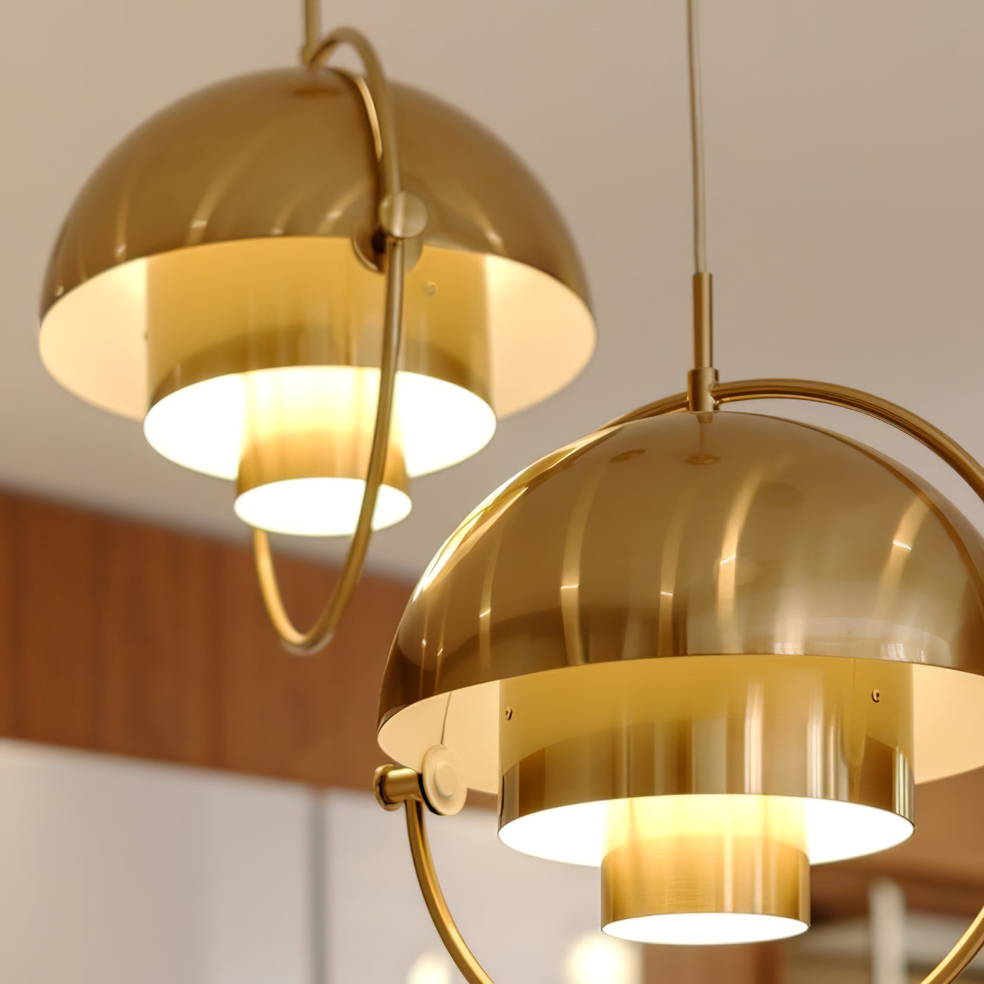 Miruaine Pendant Lamp Deformed Ball Golden
