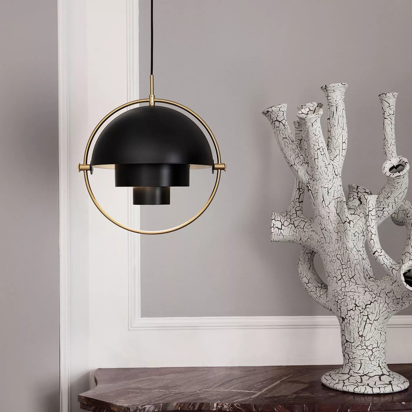 Miruaine Pendant Lamp Deformed Ball Golden