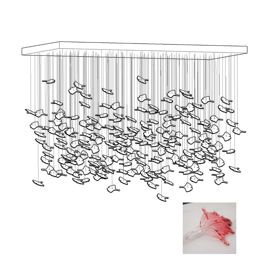Syraean Multicolor Maple Leaf Crystal Chandelier