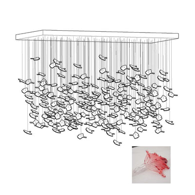 Syraean Multicolor Maple Leaf Crystal Chandelier