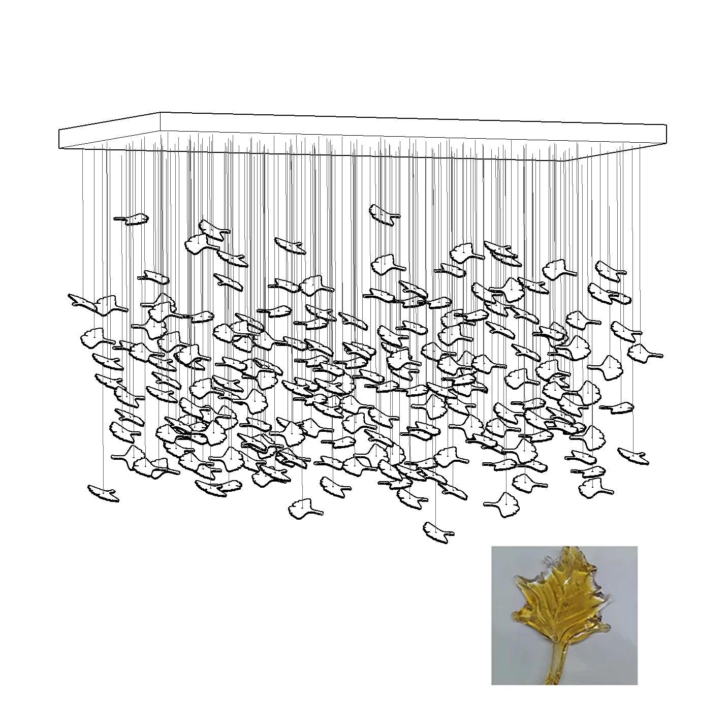 Syraean Multicolor Maple Leaf Crystal Chandelier