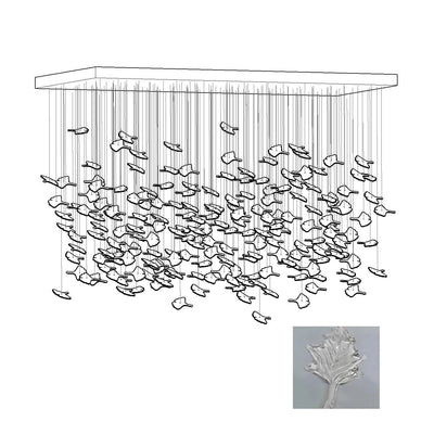 Syraean Multicolor Maple Leaf Crystal Chandelier