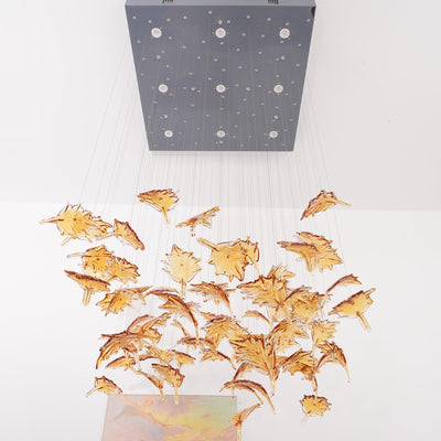 Syraean Multicolor Maple Leaf Crystal Chandelier