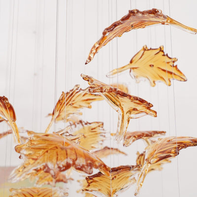 Syraean Multicolor Maple Leaf Crystal Chandelier