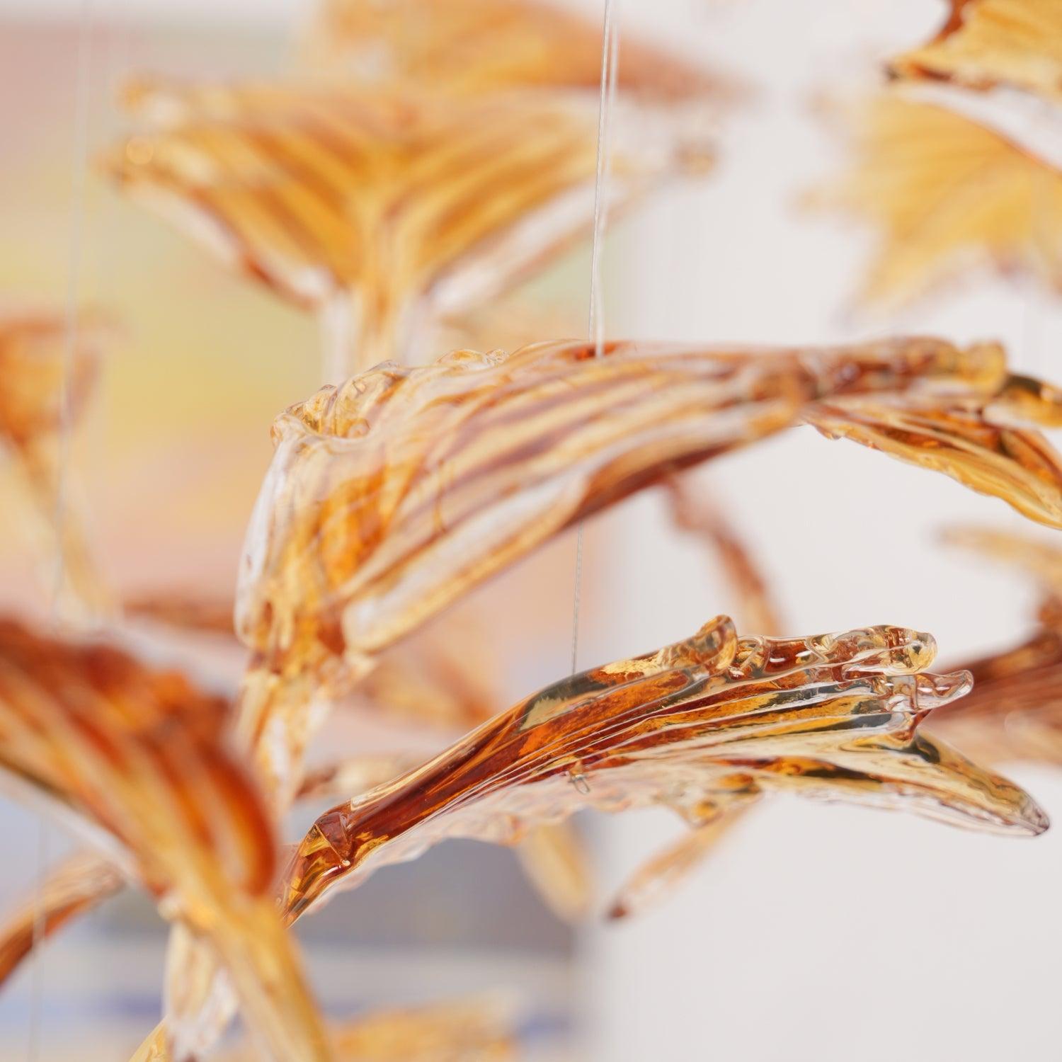 Syraean Multicolor Maple Leaf Crystal Chandelier