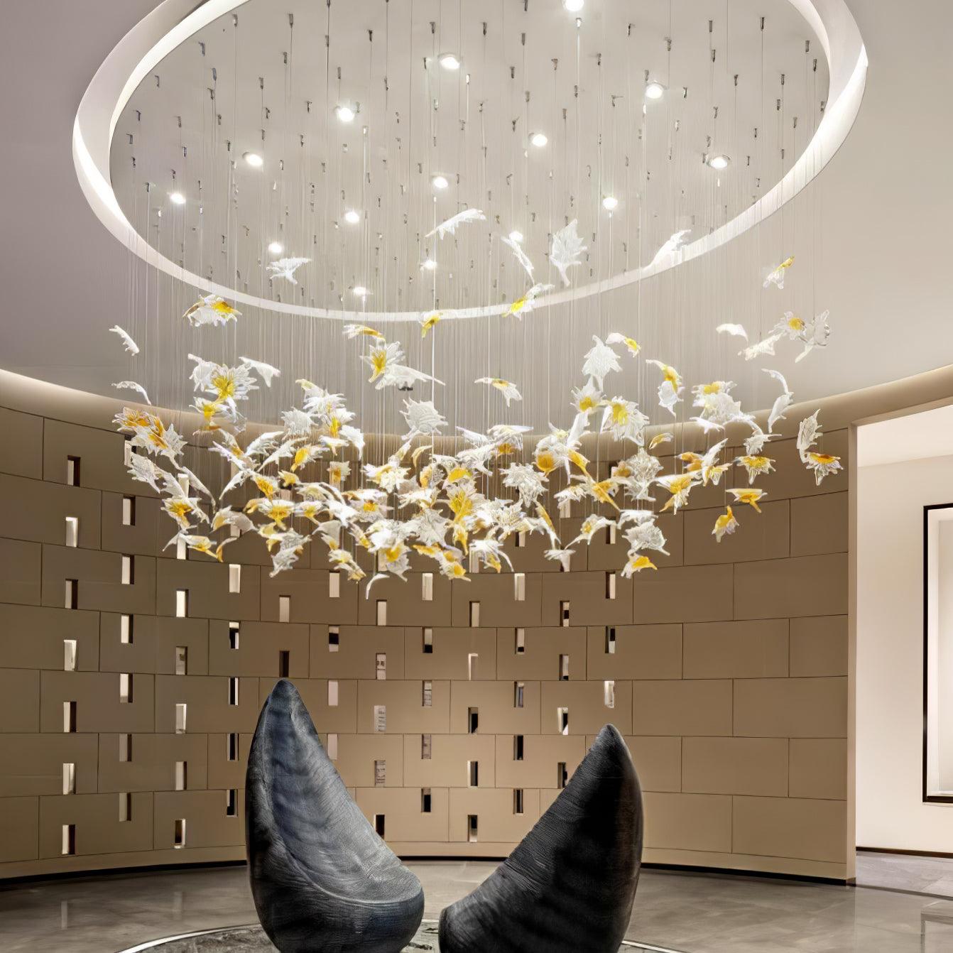 Syraean Multicolor Maple Leaf Crystal Chandelier