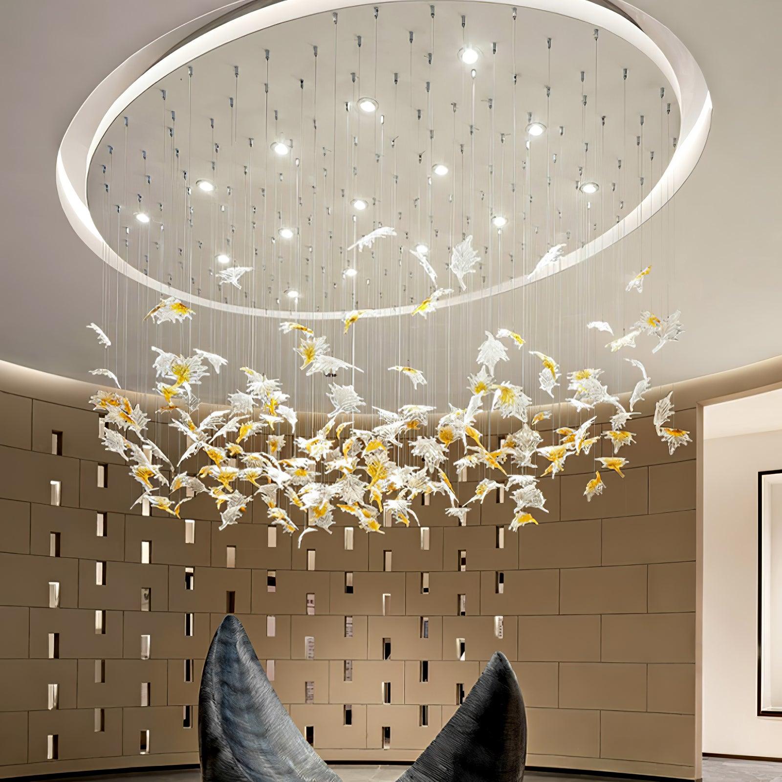 Syraean Multicolor Maple Leaf Crystal Chandelier