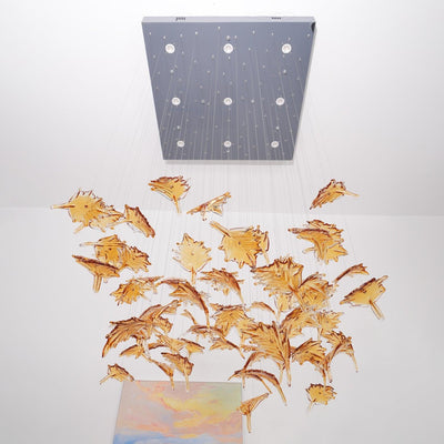 Syraean Multicolor Maple Leaf Crystal Chandelier