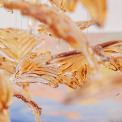 Syraean Multicolor Maple Leaf Crystal Chandelier