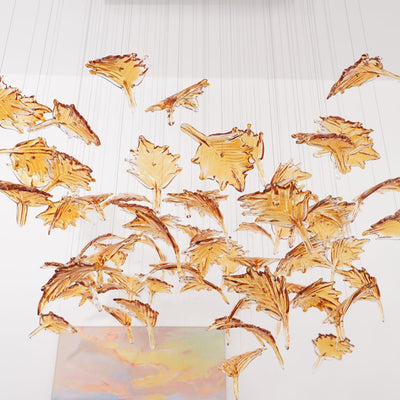 Syraean Multicolor Maple Leaf Crystal Chandelier