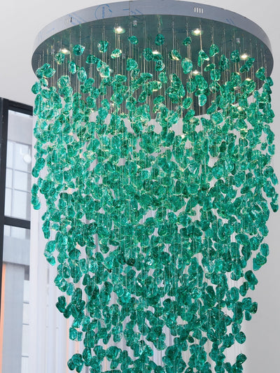Belora Postmodern Luxury Stone Crystal Chandelier