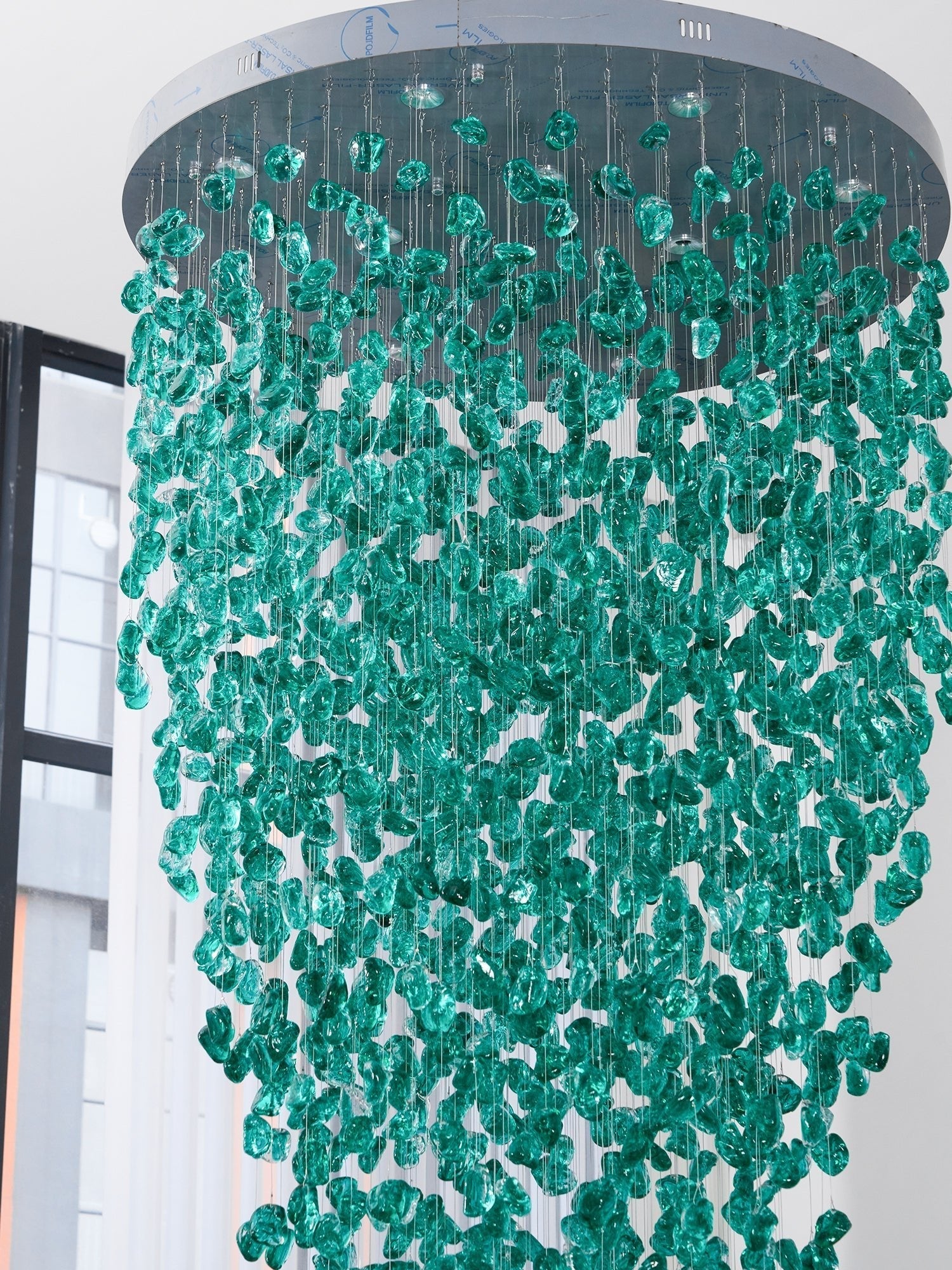 Polychrome Mineral Quartz Cascade Chandelier