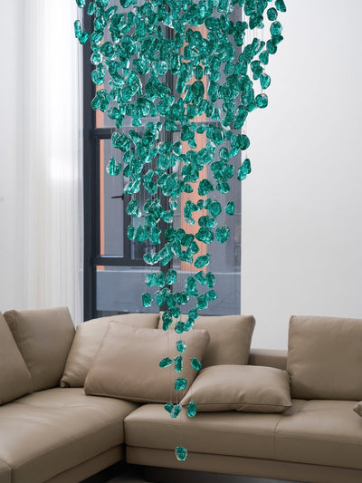 Belora Postmodern Luxury Stone Crystal Chandelier