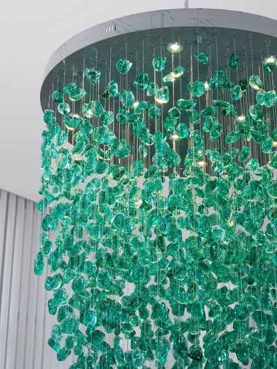 Polychrome Mineral Quartz Cascade Chandelier