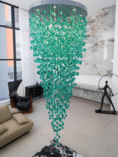 Belora Postmodern Luxury Stone Crystal Chandelier