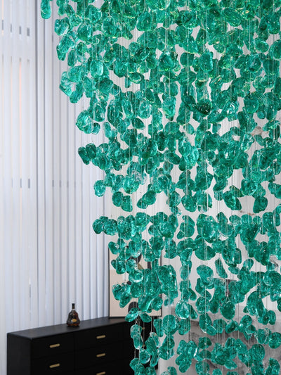 Polychrome Mineral Quartz Cascade Chandelier