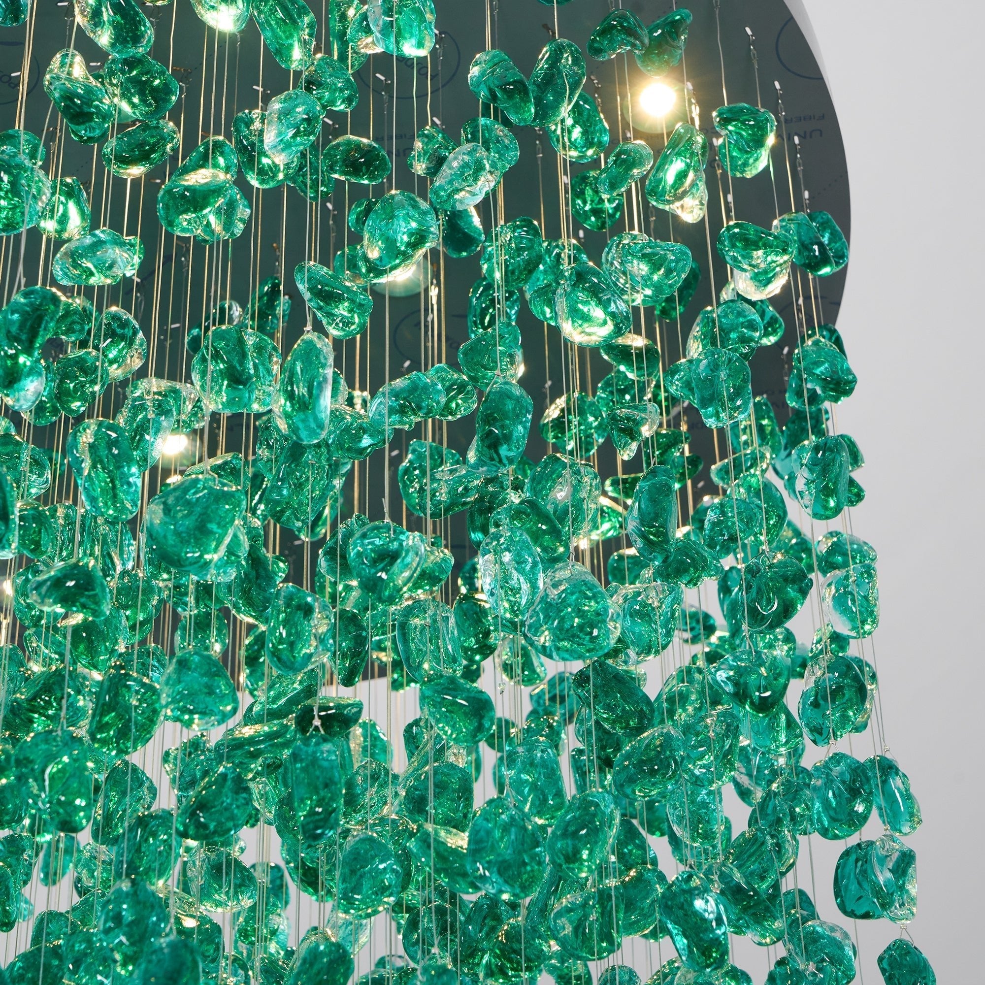 Polychrome Mineral Quartz Cascade Chandelier