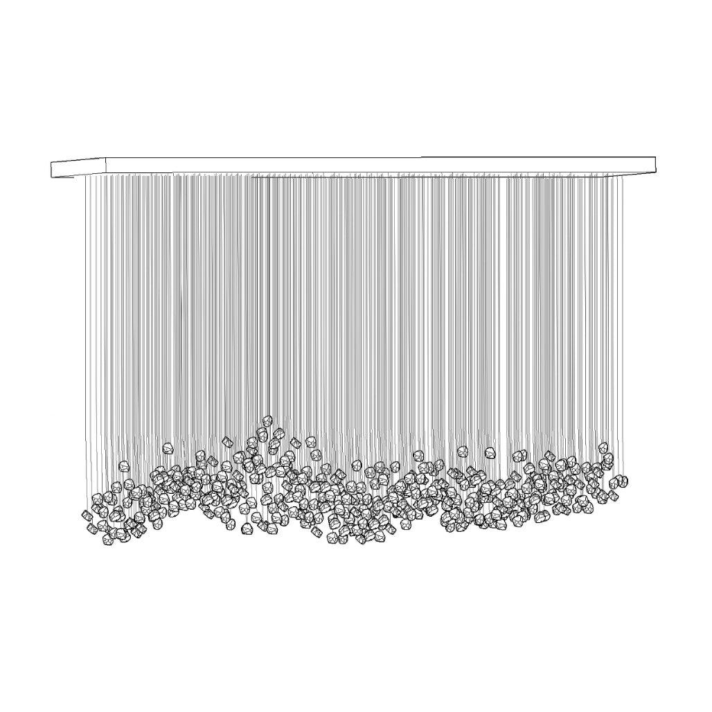 Belora Postmodern Luxury Stone Crystal Chandelier