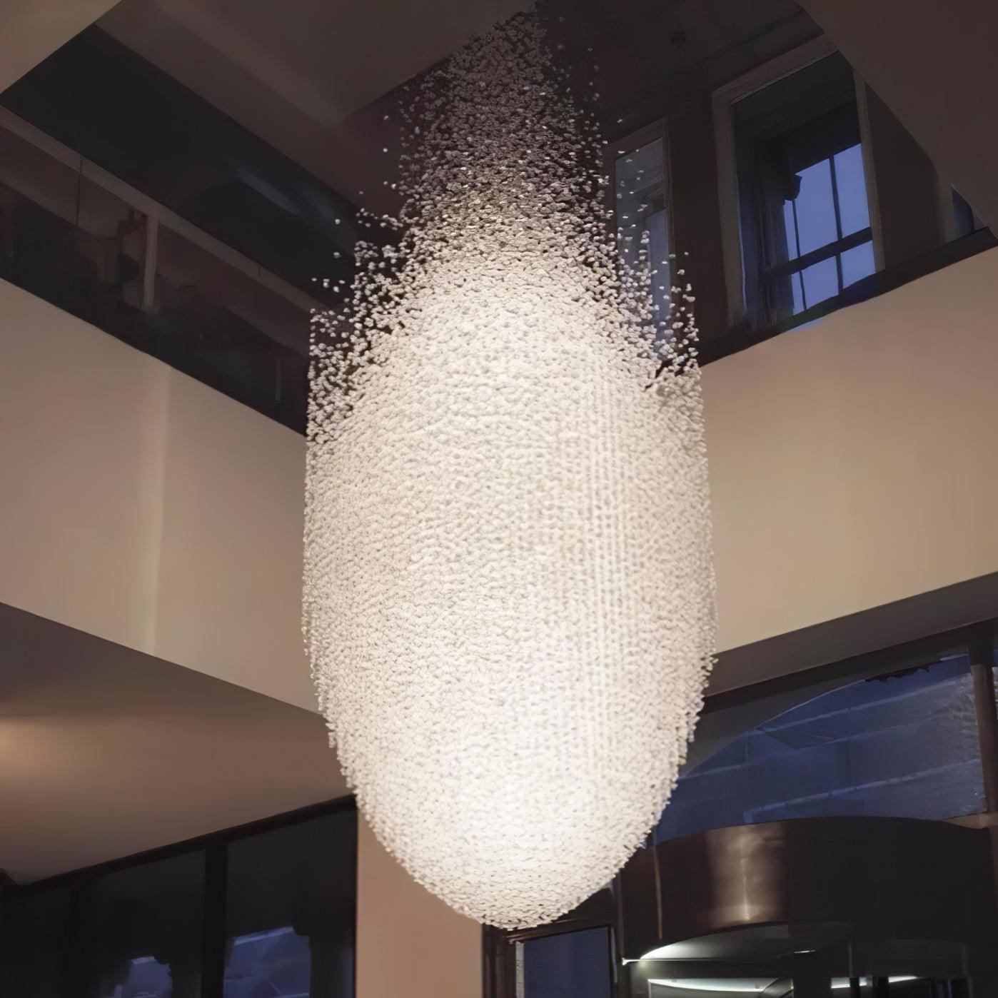 Polychrome Mineral Quartz Cascade Chandelier