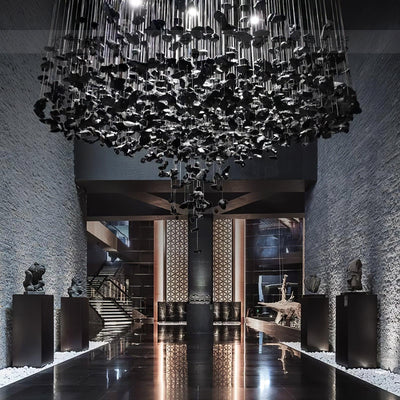 Polychrome Mineral Quartz Cascade Chandelier
