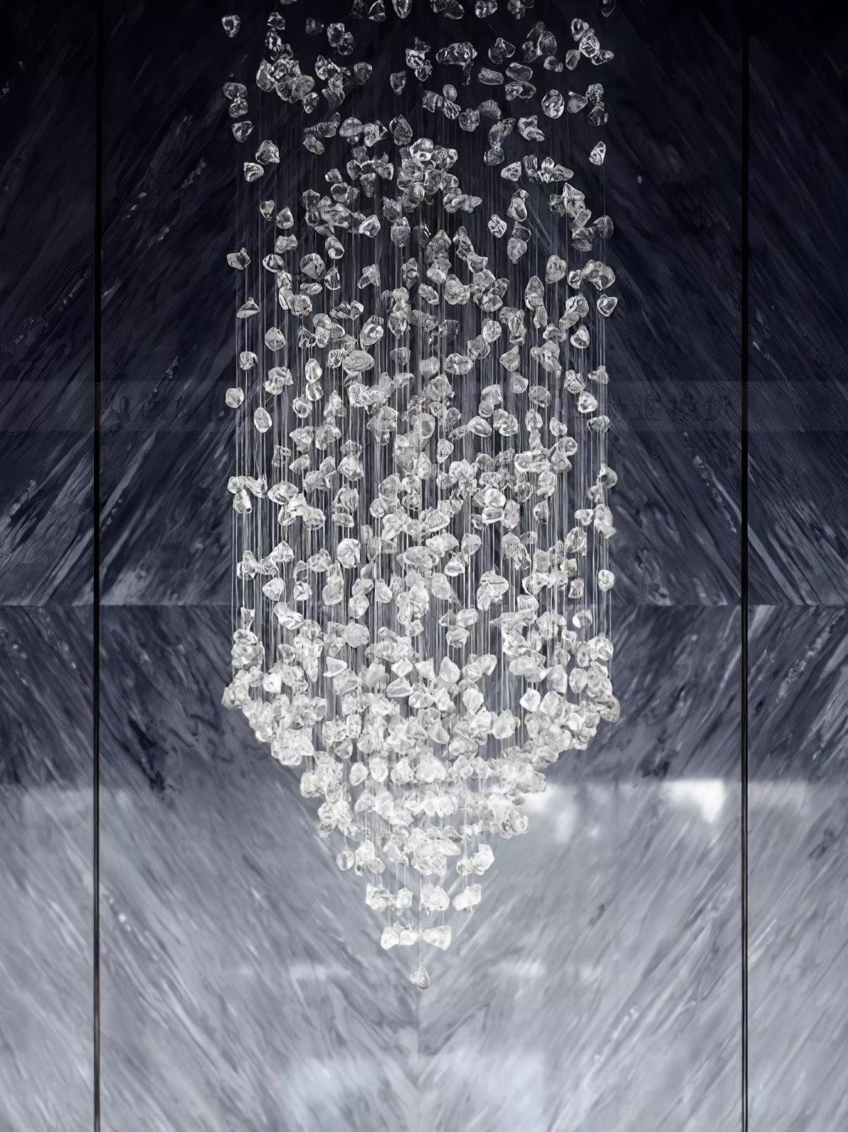 Belora Postmodern Luxury Stone Crystal Chandelier