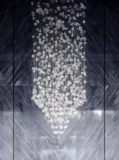 Polychrome Mineral Quartz Cascade Chandelier