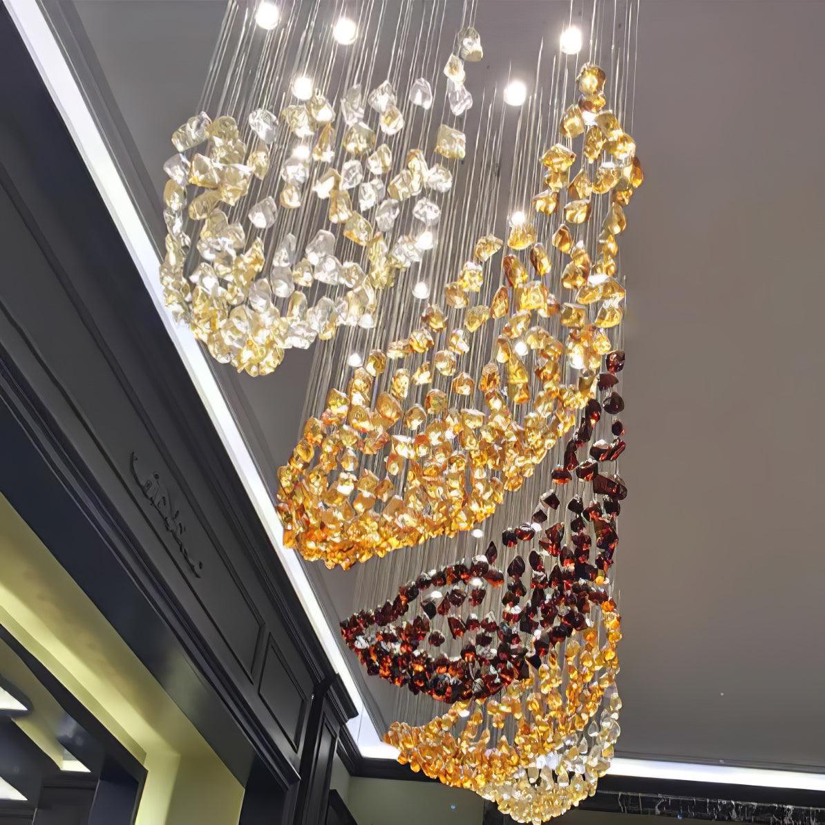 Belora Postmodern Luxury Stone Crystal Chandelier