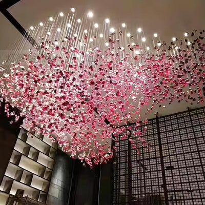 Polychrome Mineral Quartz Cascade Chandelier
