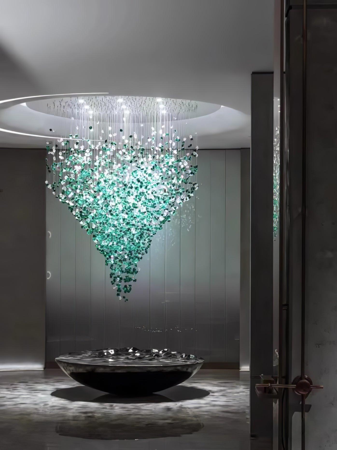 Belora Postmodern Luxury Stone Crystal Chandelier
