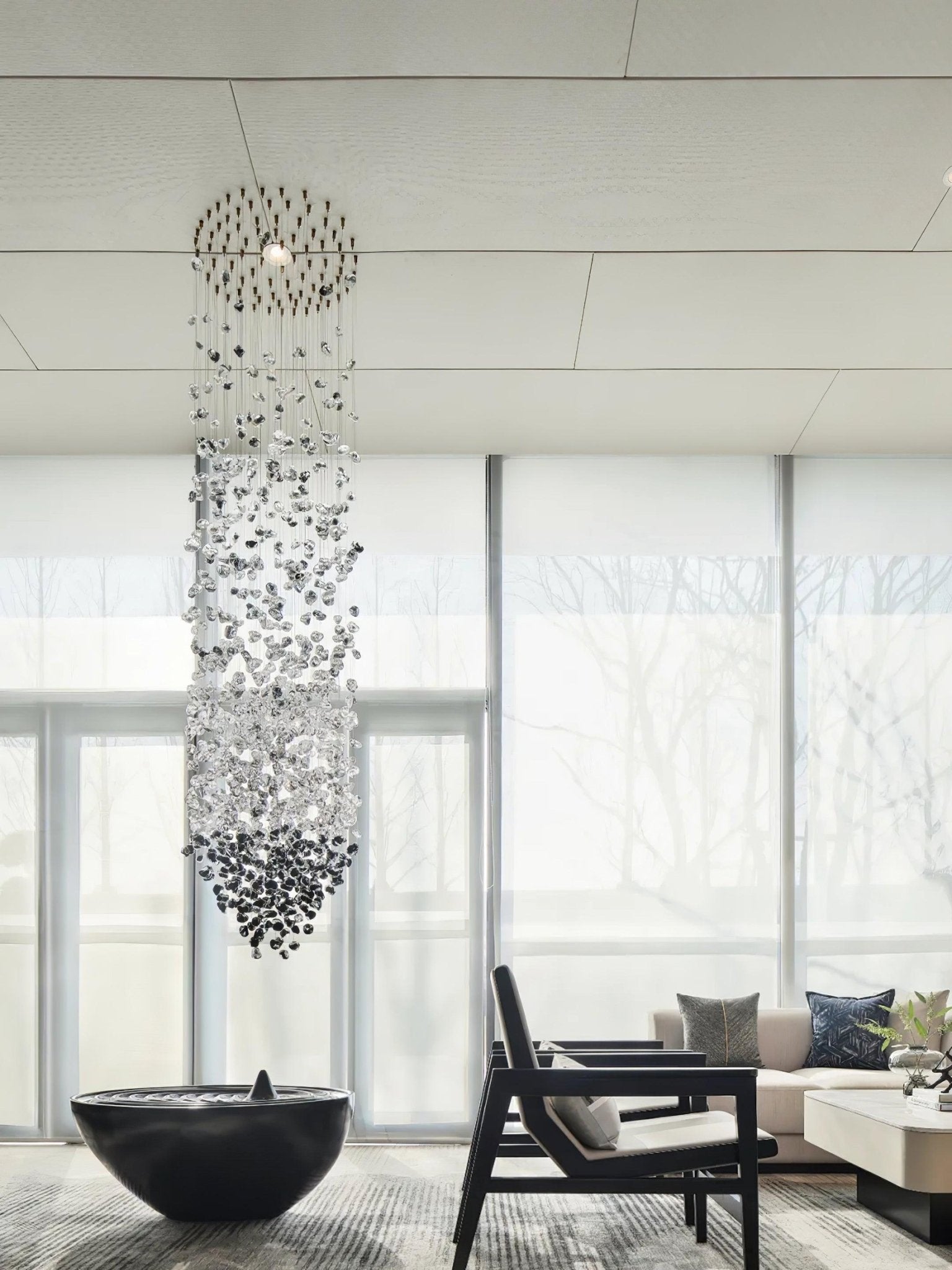 Belora Postmodern Luxury Stone Crystal Chandelier