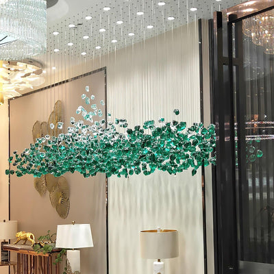 Polychrome Mineral Quartz Cascade Chandelier