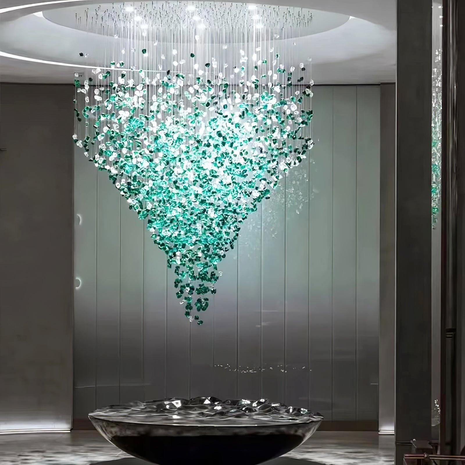 Belora Postmodern Luxury Stone Crystal Chandelier
