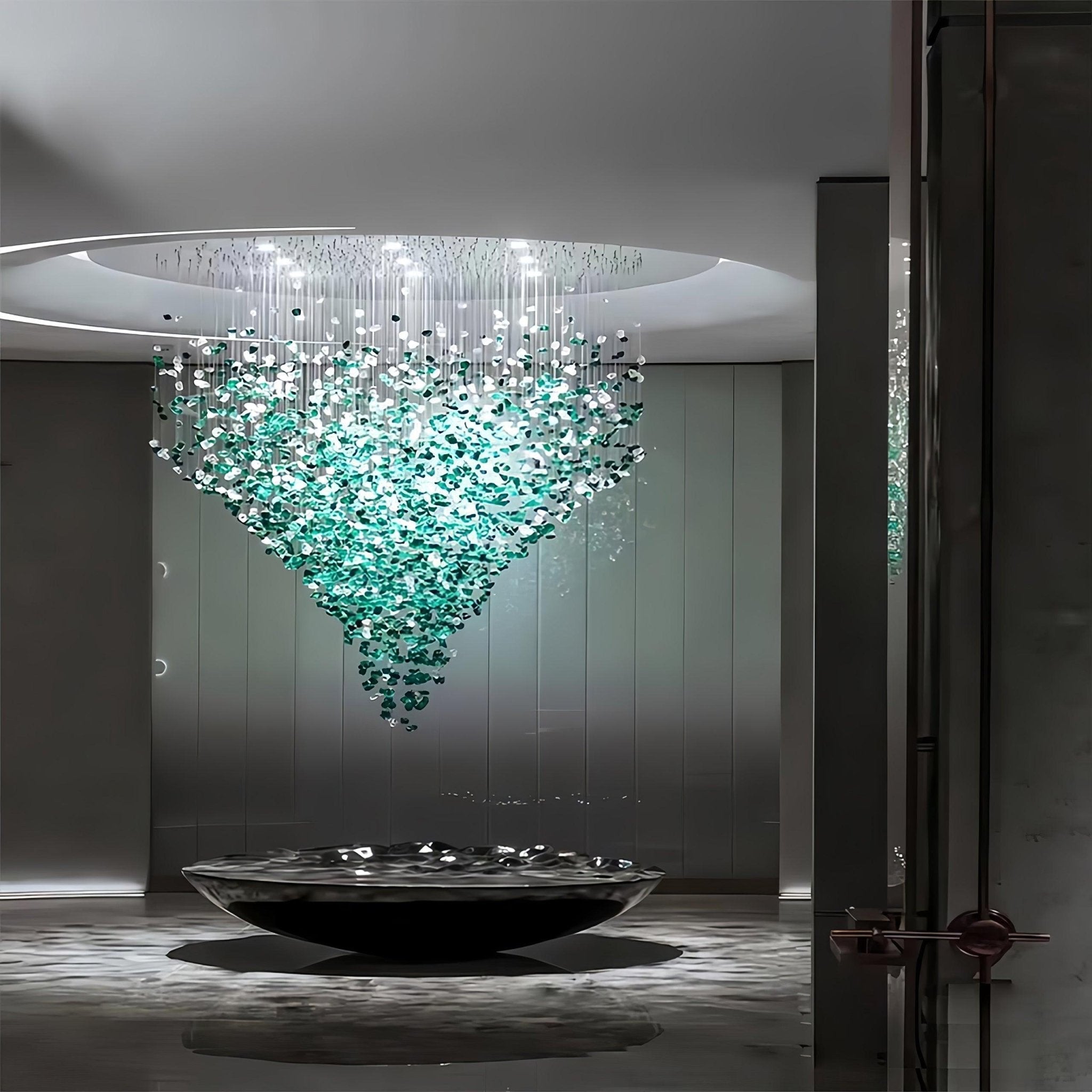 Belora Postmodern Luxury Stone Crystal Chandelier