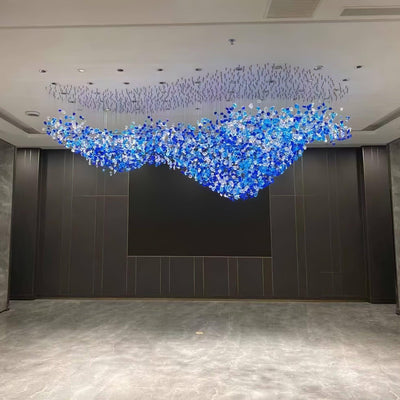 Polychrome Mineral Quartz Cascade Chandelier