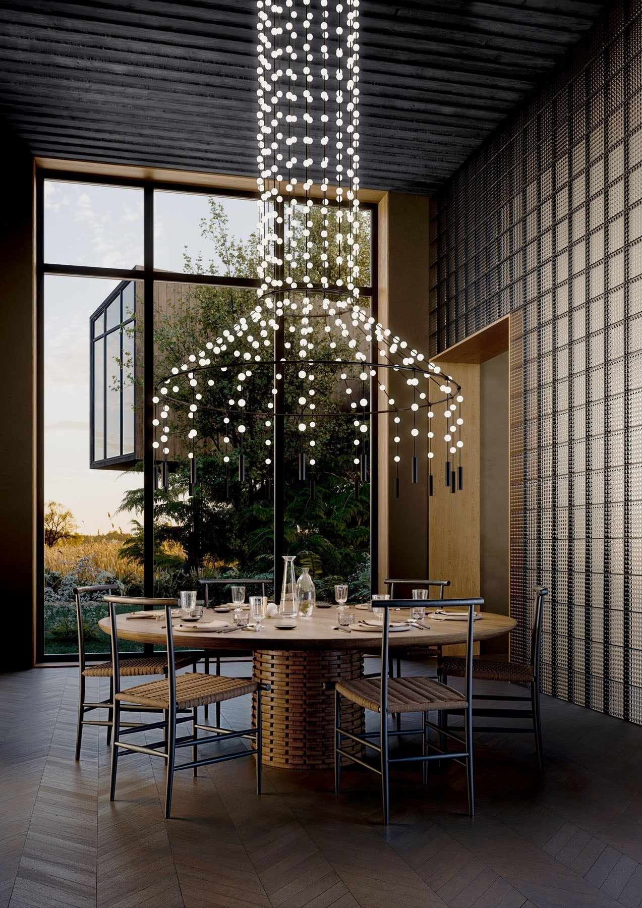 Constellation Matrix Cascade Chandelier